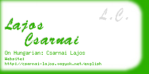 lajos csarnai business card